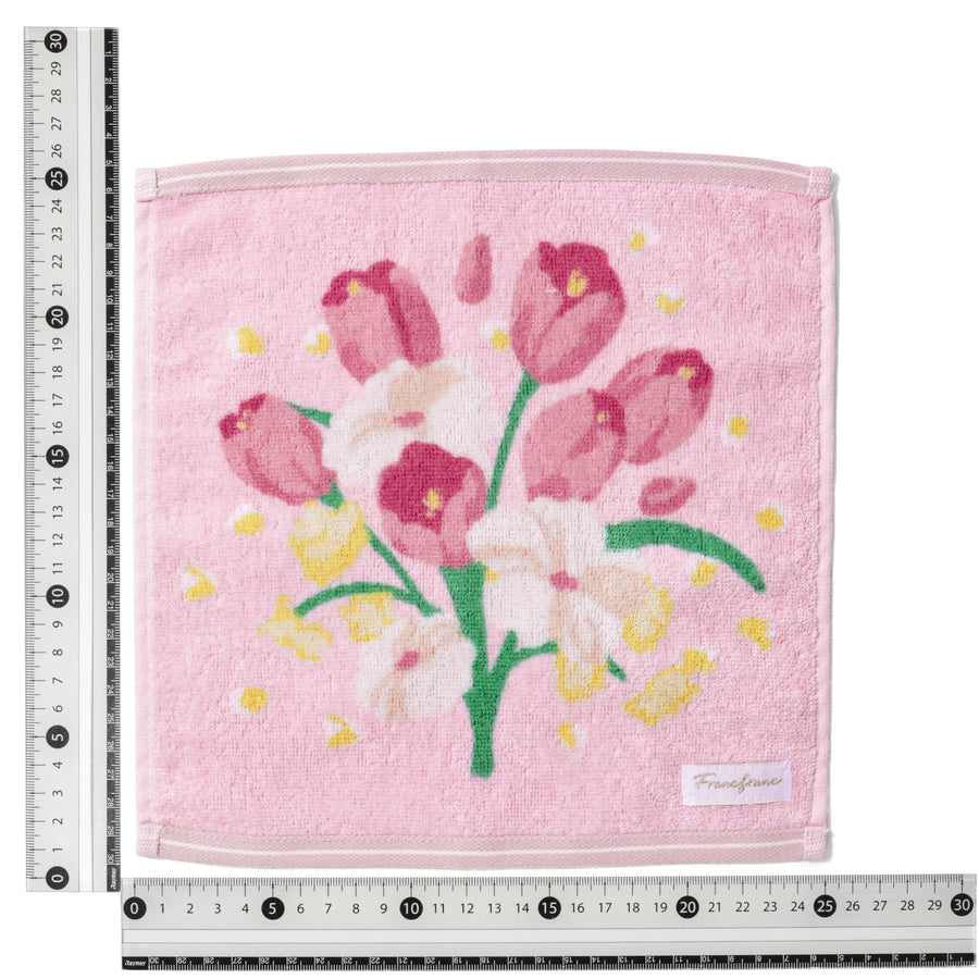 バロット抗菌防臭ハンカチ フラワー ピンク