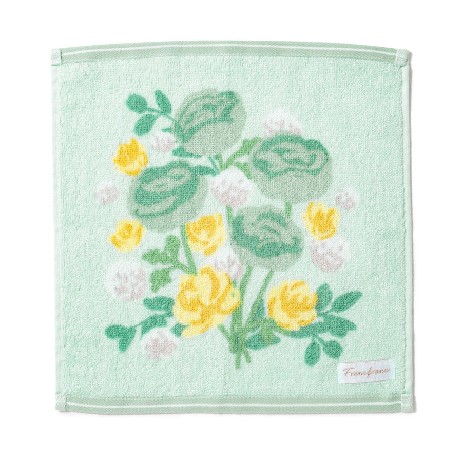 バロット抗菌防臭ハンカチ フラワー グリーン