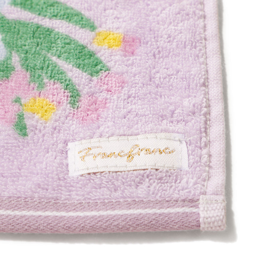 バロット抗菌防臭ハンカチ フラワー パープル