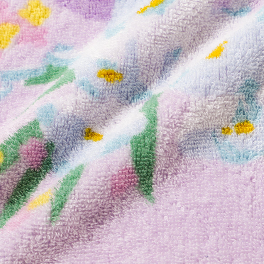 バロット抗菌防臭ハンカチ フラワー パープル