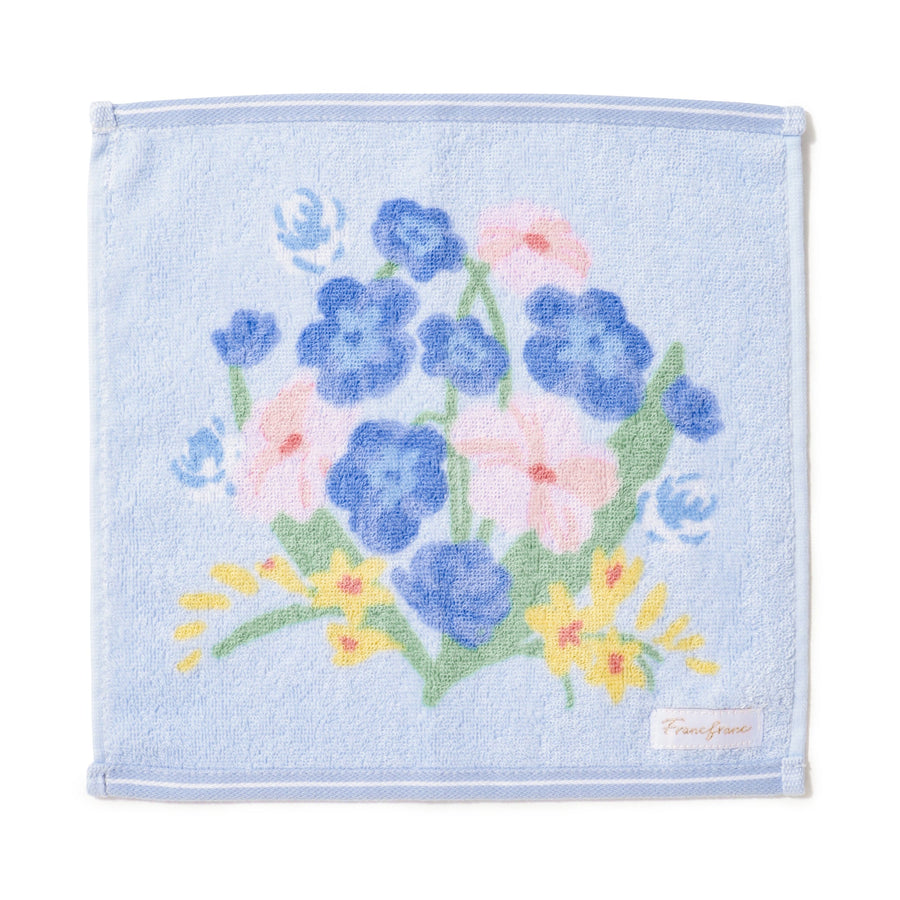 バロット抗菌防臭ハンカチ フラワー ブルー