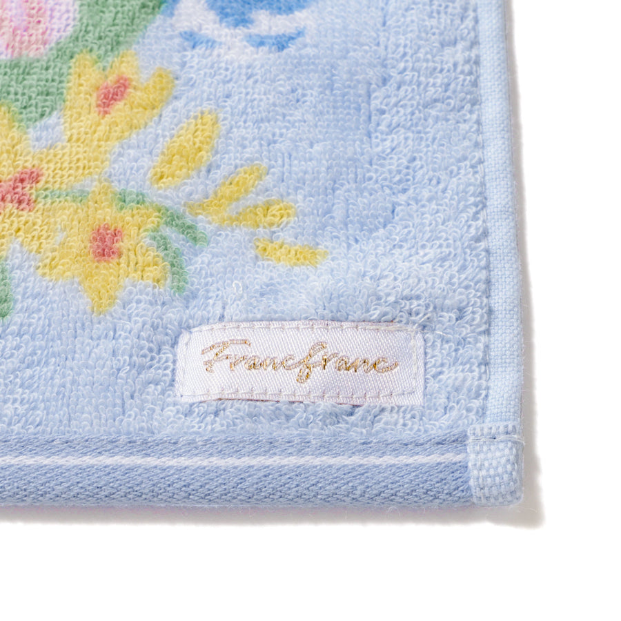 バロット抗菌防臭ハンカチ フラワー ブルー