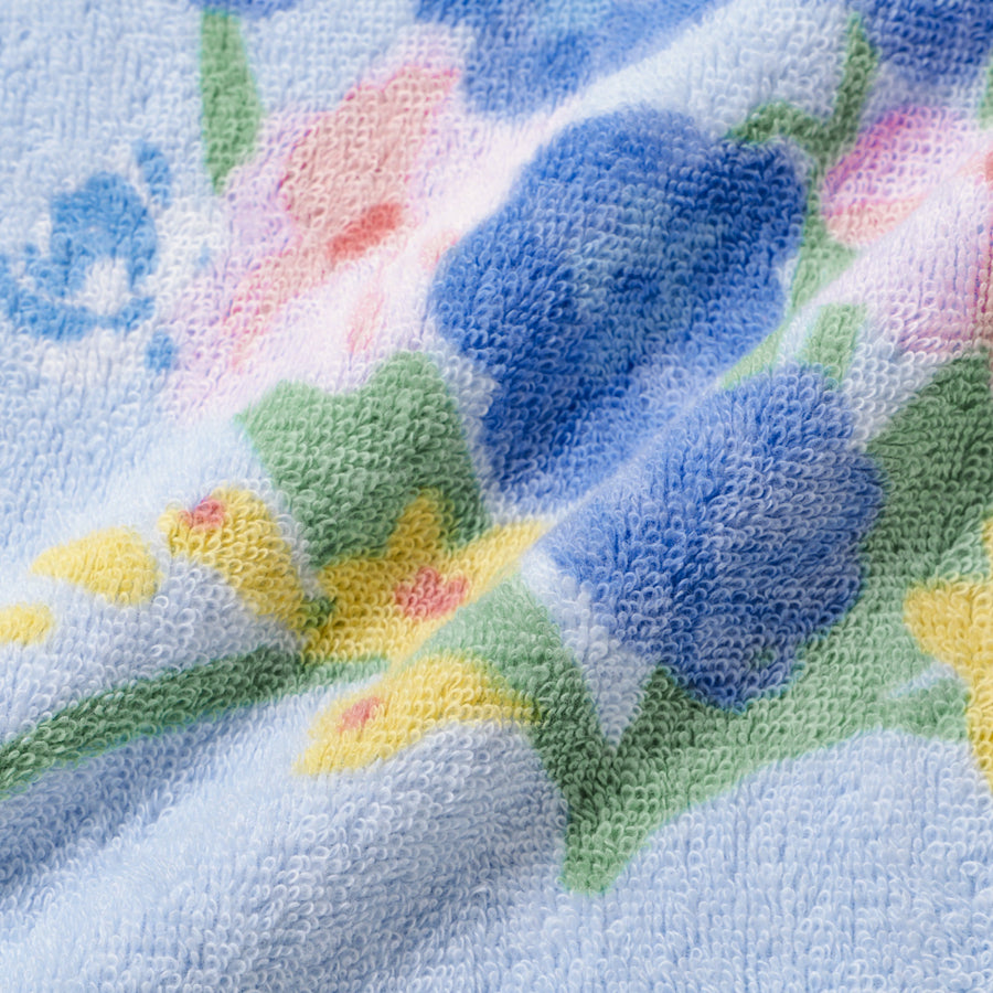 バロット抗菌防臭ハンカチ フラワー ブルー