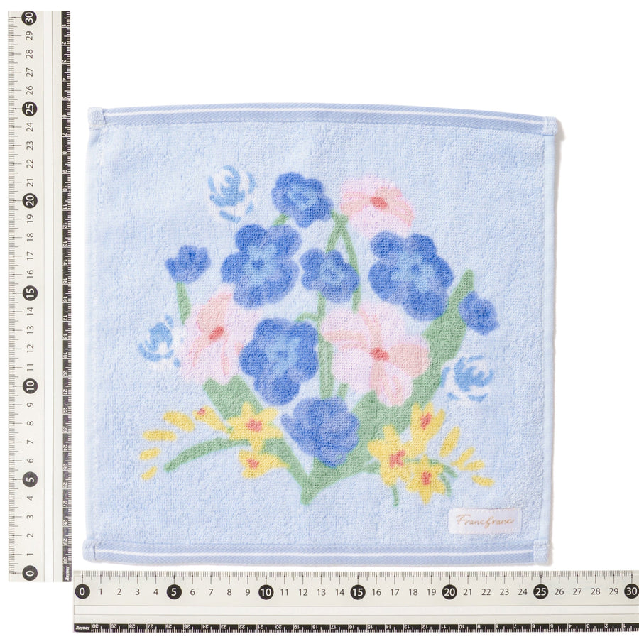 バロット抗菌防臭ハンカチ フラワー ブルー
