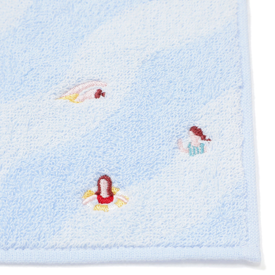 バロット抗菌防臭ハンカチ スウィミング ライトブルー