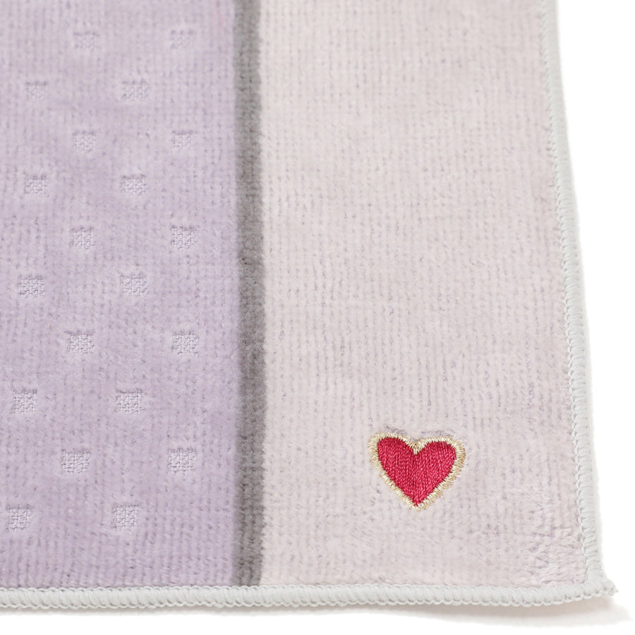 バロット抗菌防臭ハンカチ ハート パープル