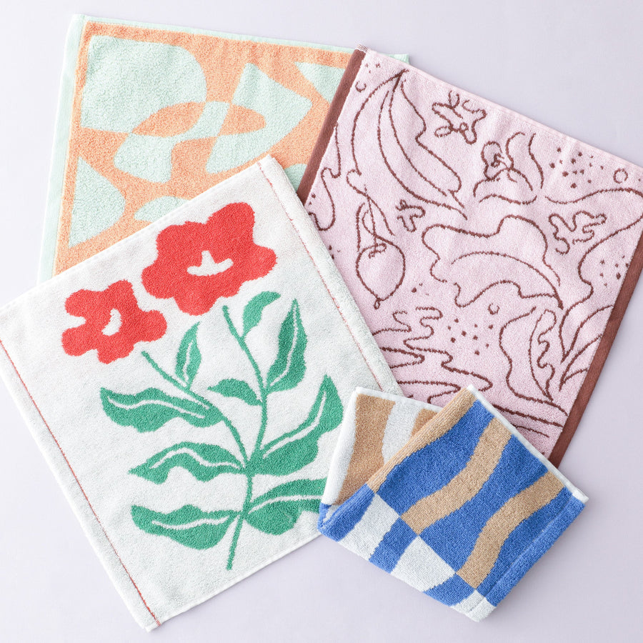 抗菌防臭 アート ウォッシュタオル ジオメトリック