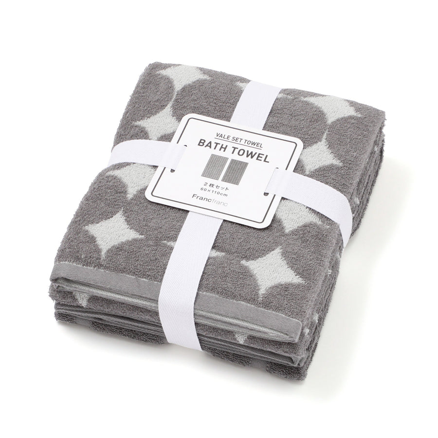 ヴァレセットバスタオル ドット グレー