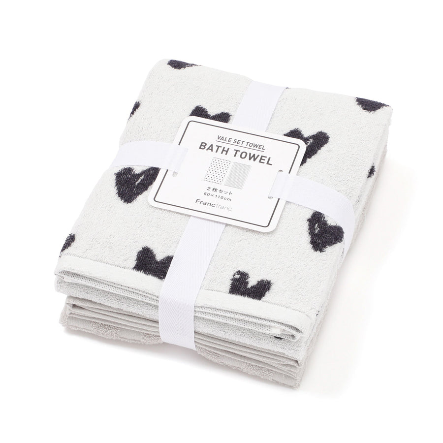 ヴァレセットバスタオル ハート ホワイト