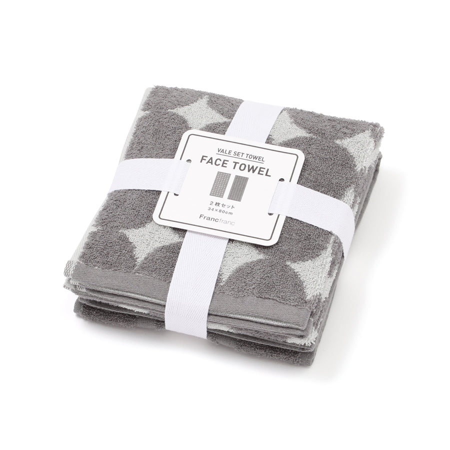 ヴァレセットフェイスタオル ドット グレー