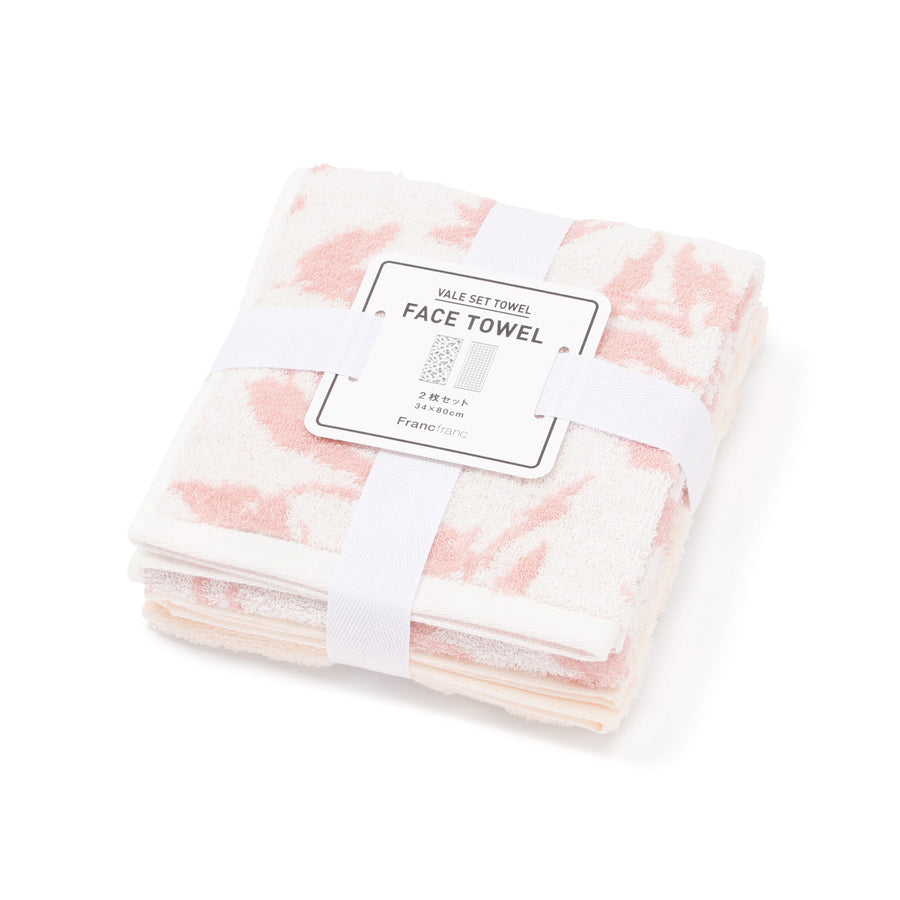ヴァレセットフェイスタオル ナチュラルフラワー ピンク