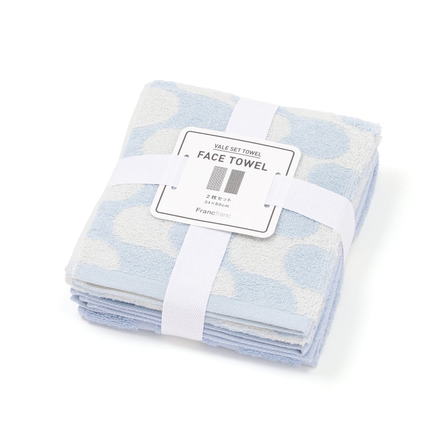 ヴァレセットフェイスタオル ウェーブ ブルー