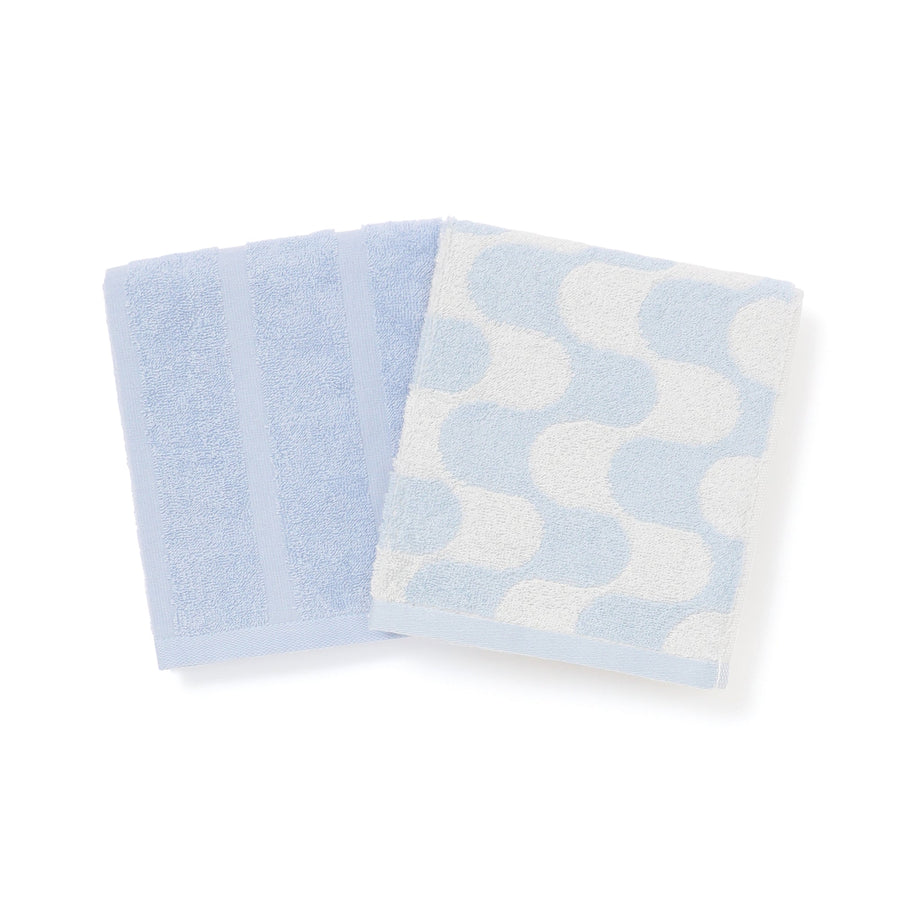 ヴァレセットフェイスタオル ウェーブ ブルー