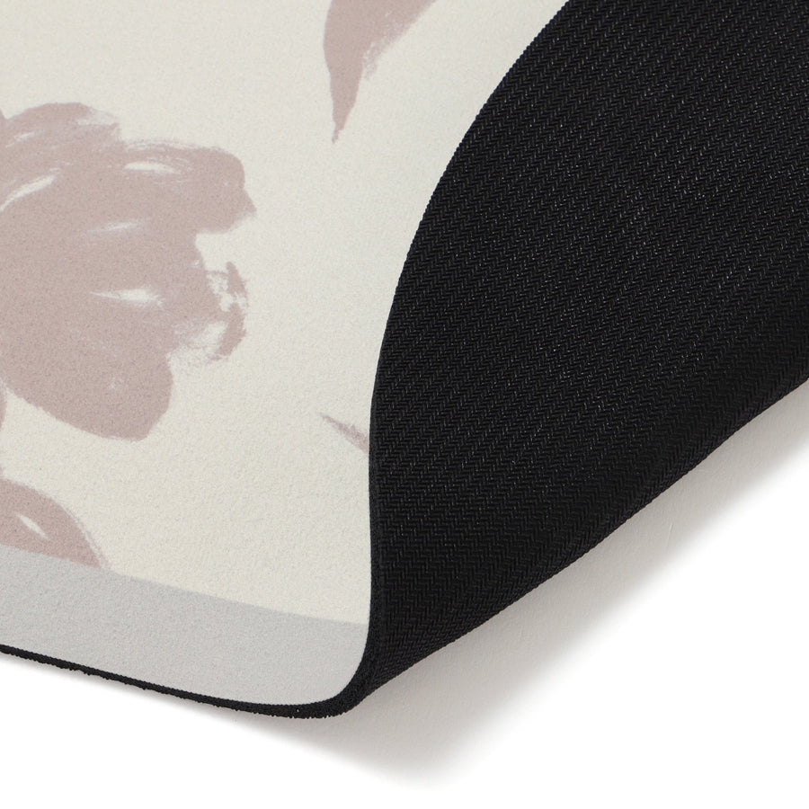 珪藻土入りソフトバスマット 楕円形 ビッグフラワー ベージュ