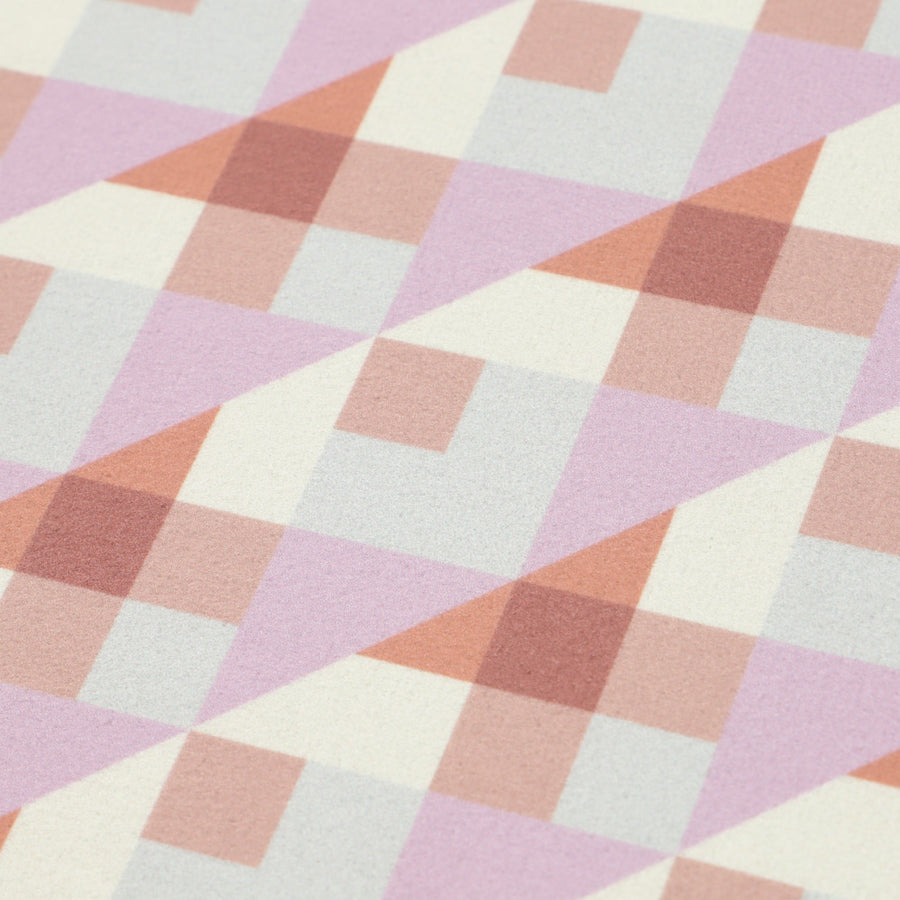 珪藻土入りソフトバスマット 楕円形ソフトジオメトリック ピンク