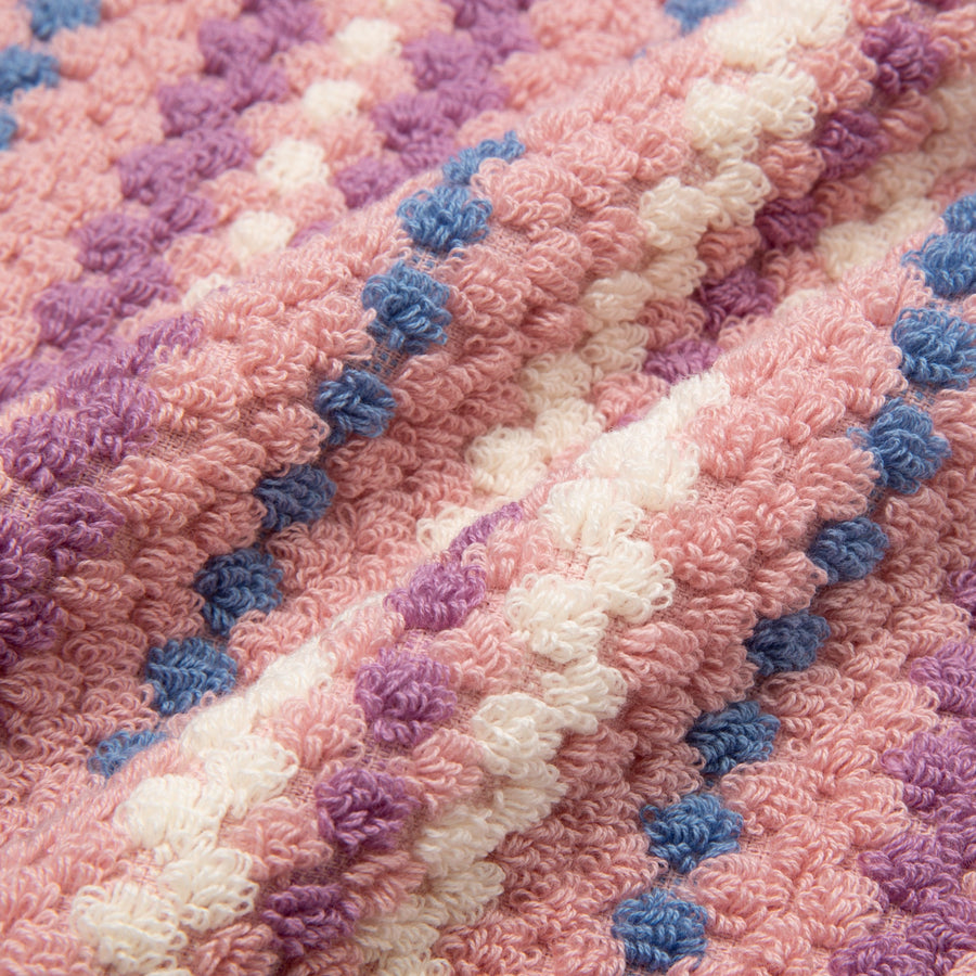 抗菌防臭コージージャカード バスタオル ピンク