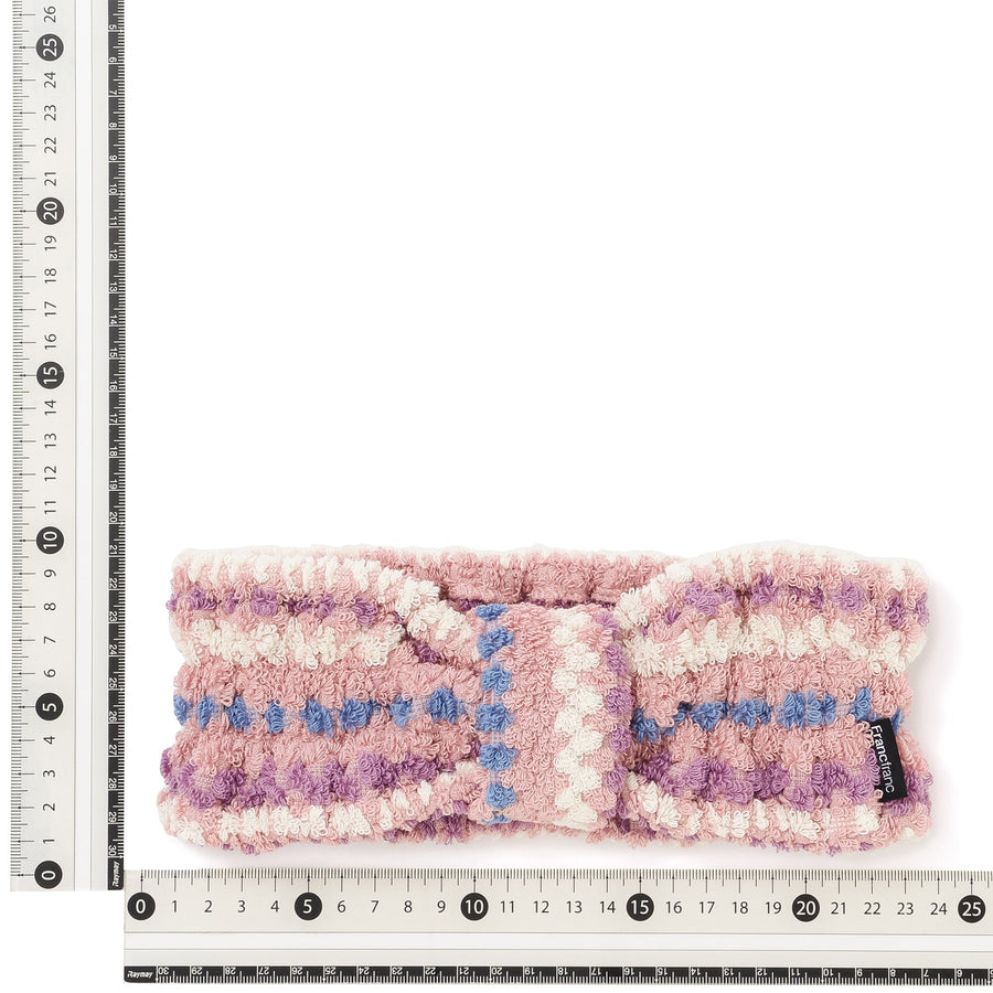 抗菌防臭コージージャカード ヘアバンド ピンク