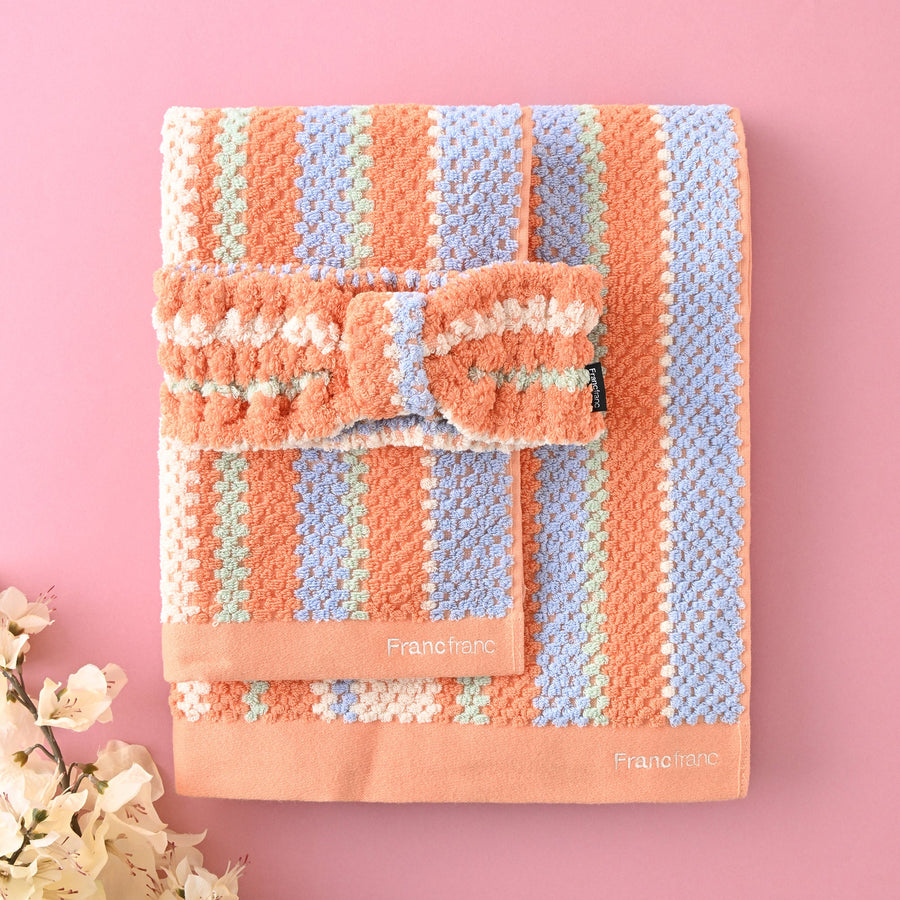 抗菌防臭コージージャカード ヘアバンド オレンジ