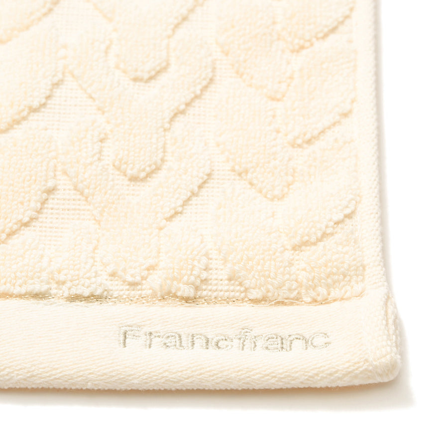 抗菌防臭ニット柄 タオルマット ホワイト