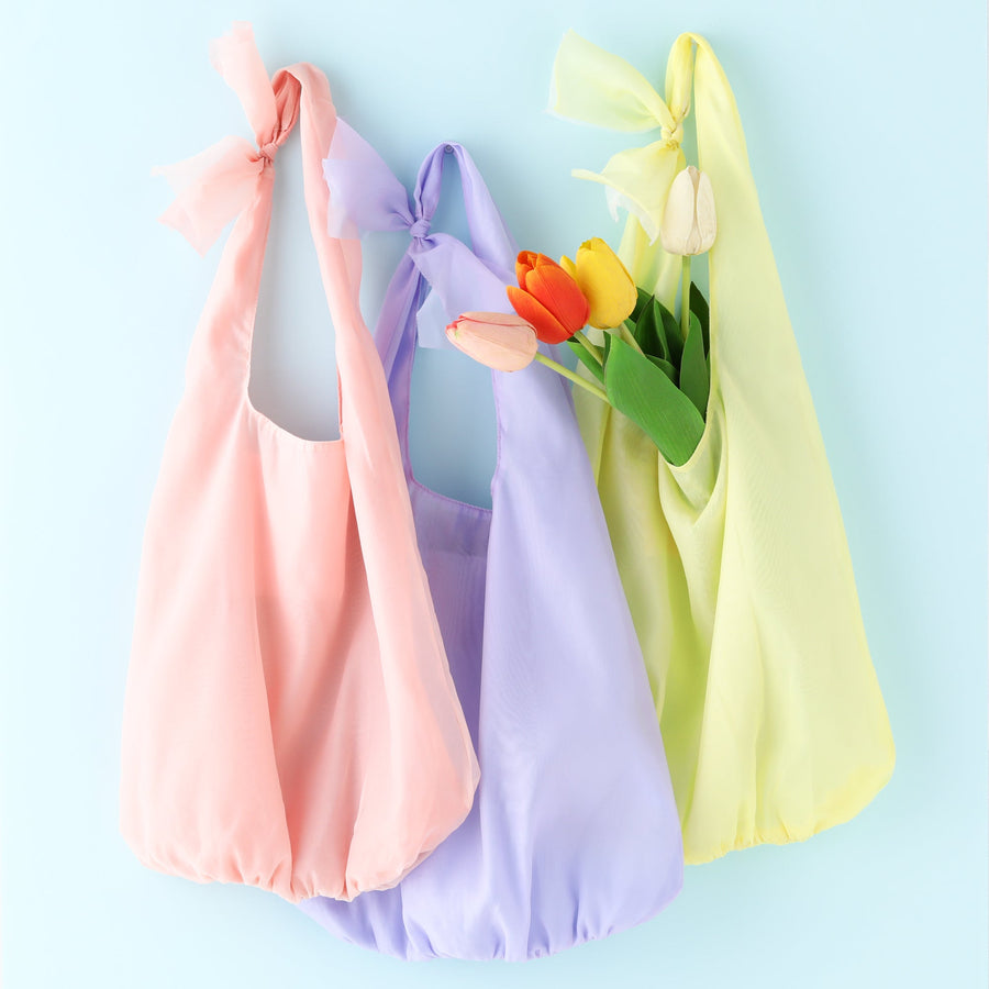 くしゅらくエコバッグ オーガンジー パープル