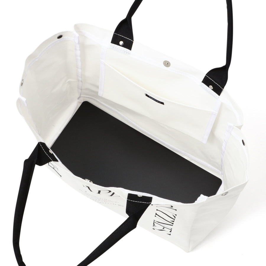 ロゴトートバッグ 2 タイポグラフィ L アイボリー