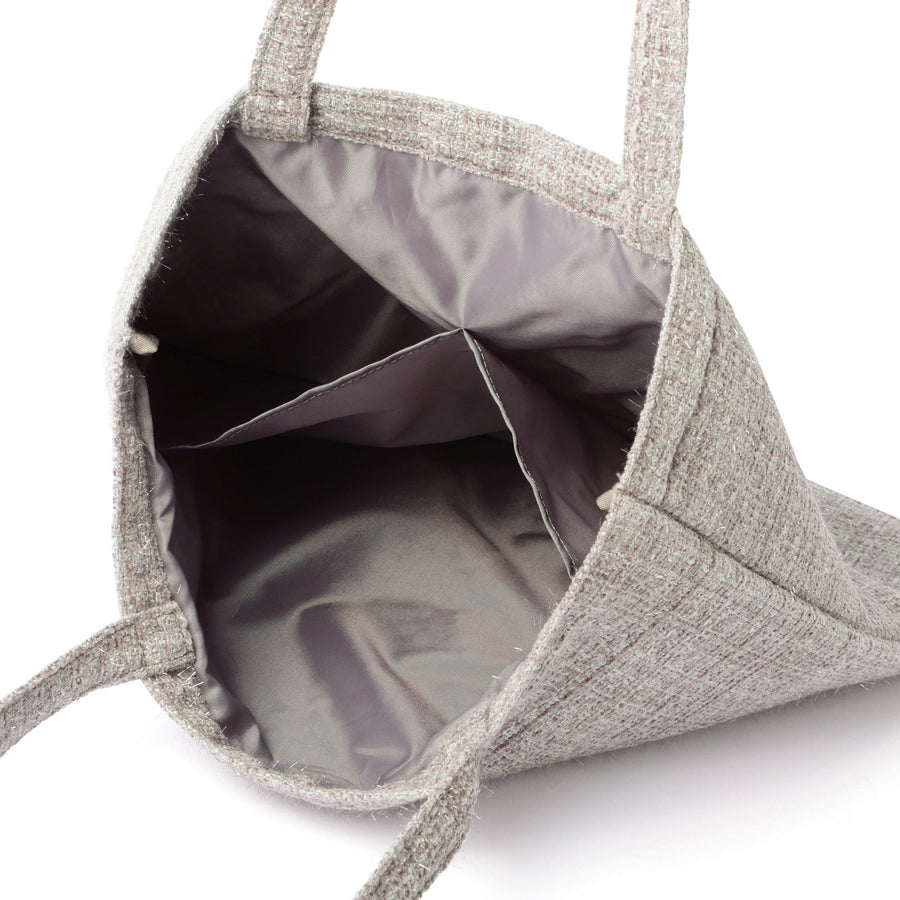 ロゴトート ツイード S グレー