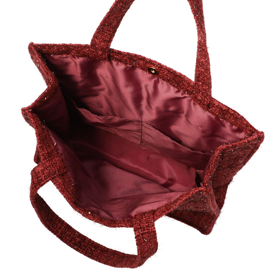 ロゴトート ツイード M レッド