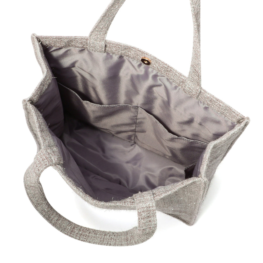 ロゴトート ツイード M グレー