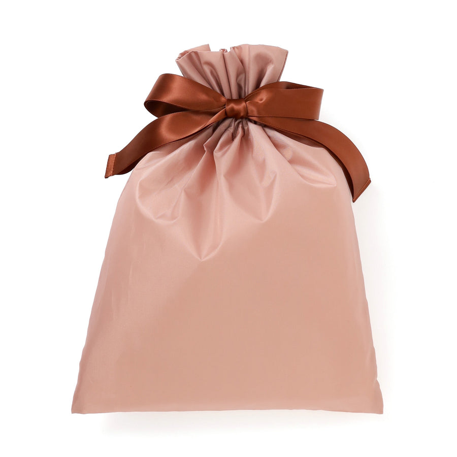 バイカラーサテン トラベルバッグ ピンク×ブラウン