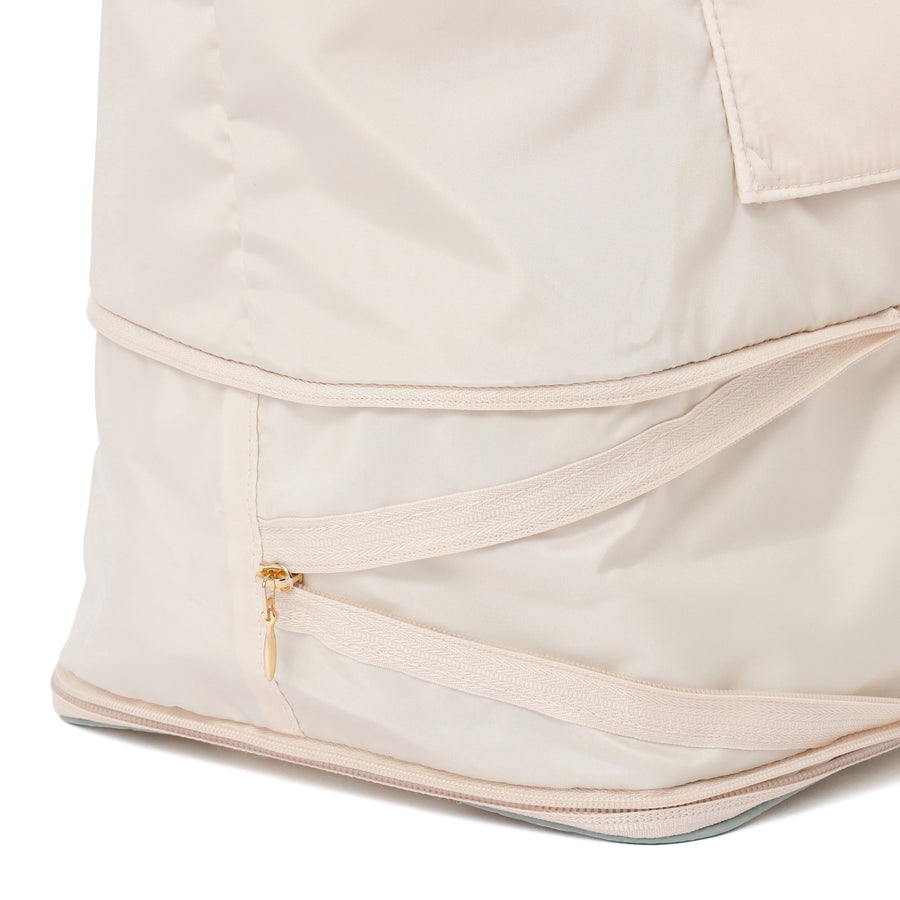 バイカラーサテン 2WAY キャリーオントート ミント×アイボリー