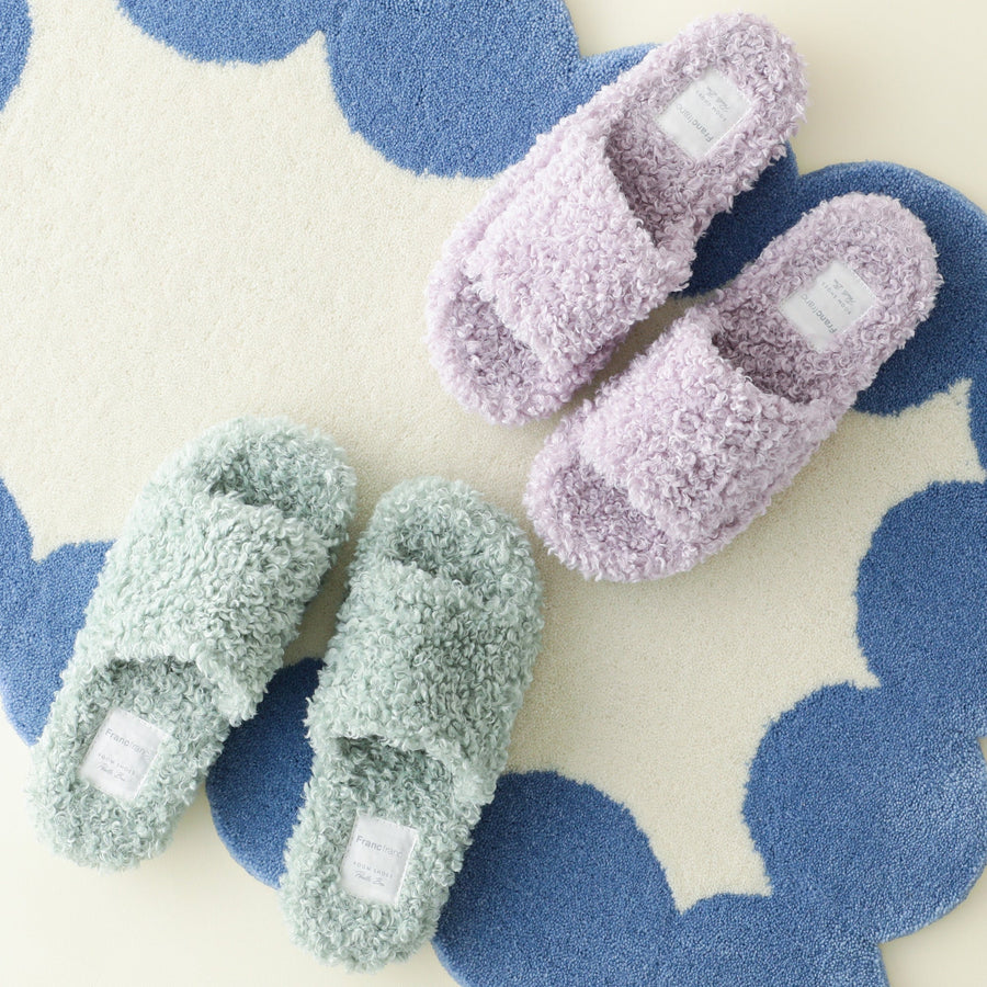 プードルボア ルームシューズ パープル