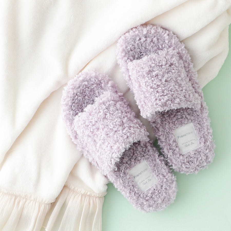 プードルボア ルームシューズ パープル