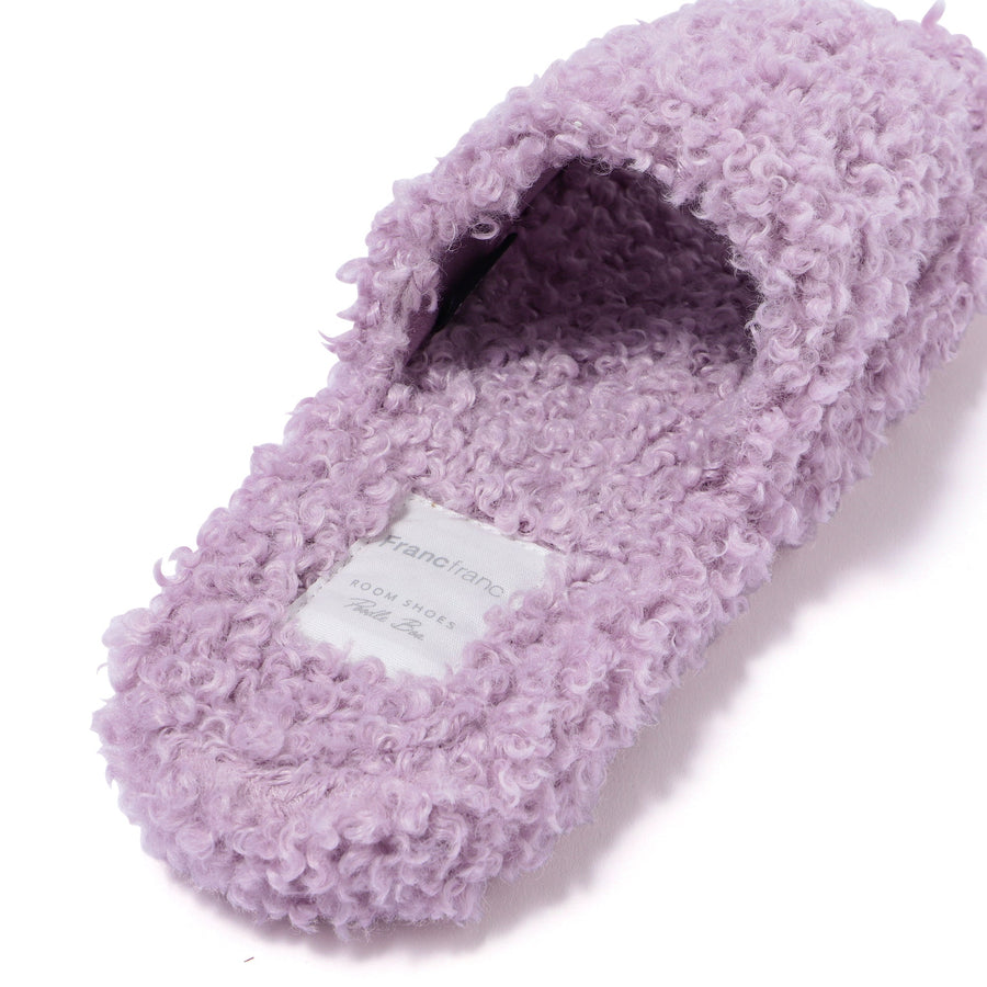 プードルボア ルームシューズ パープル