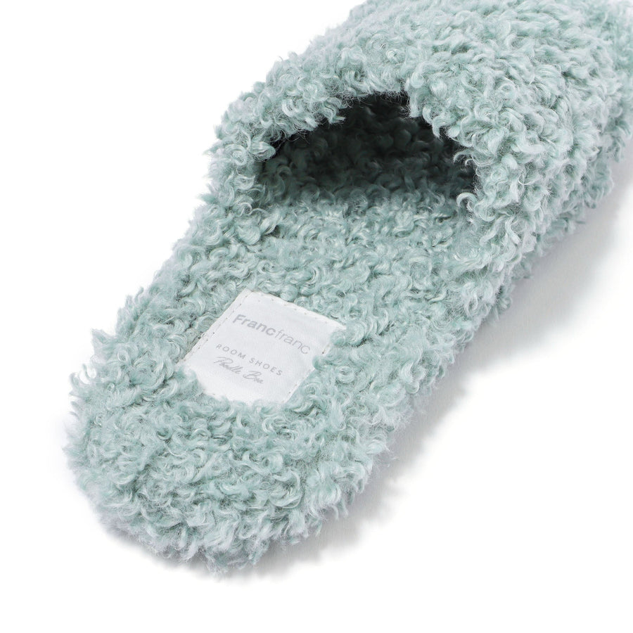 プードルボア ルームシューズ グリーン