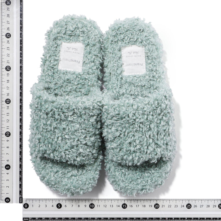 プードルボア ルームシューズ グリーン