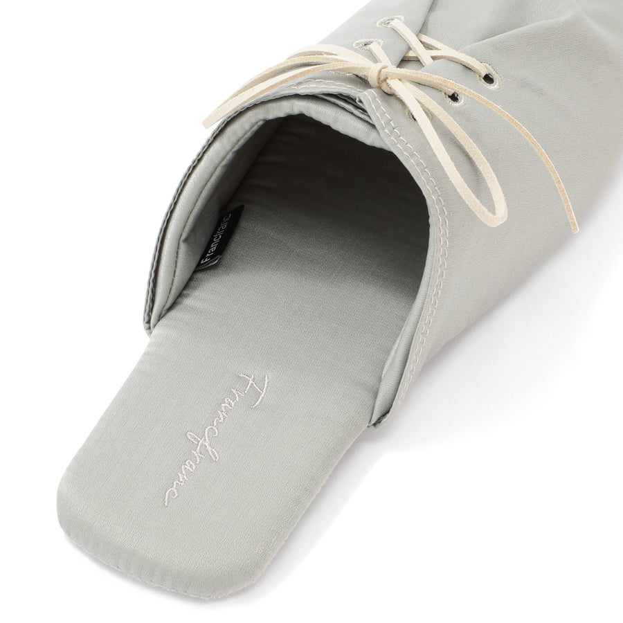 サテンレースアップ ルームシューズ ミント