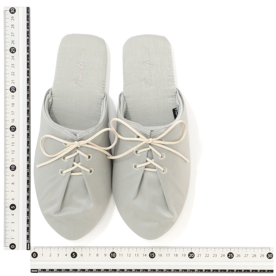 サテンレースアップ ルームシューズ ミント