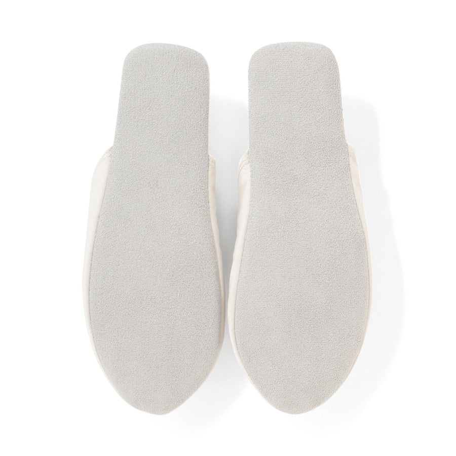 サテンレースアップ ルームシューズ アイボリー