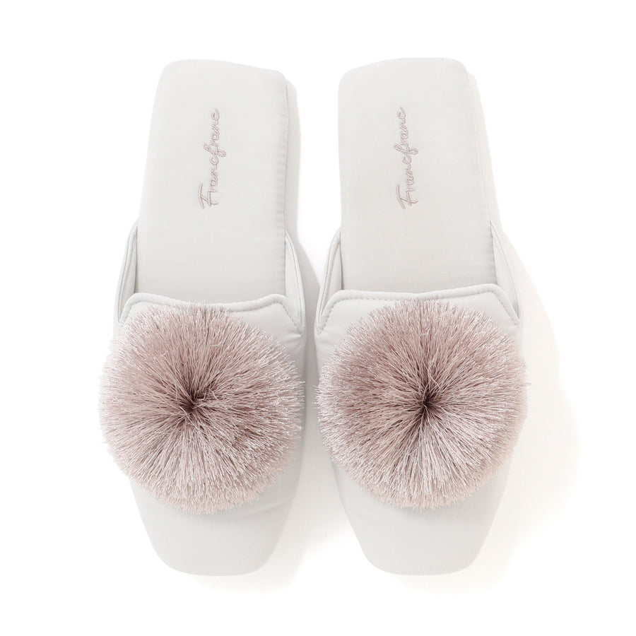 ラウンドタッセル ルームシューズ ライトグレー