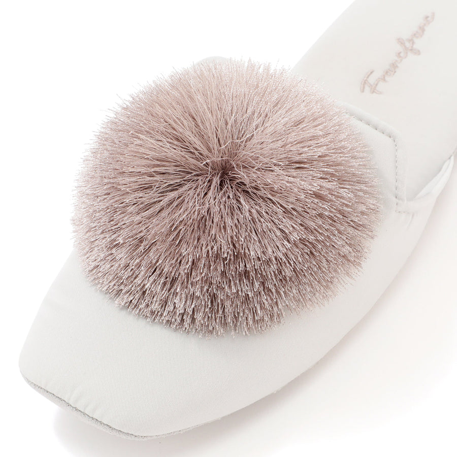ラウンドタッセル ルームシューズ ライトグレー