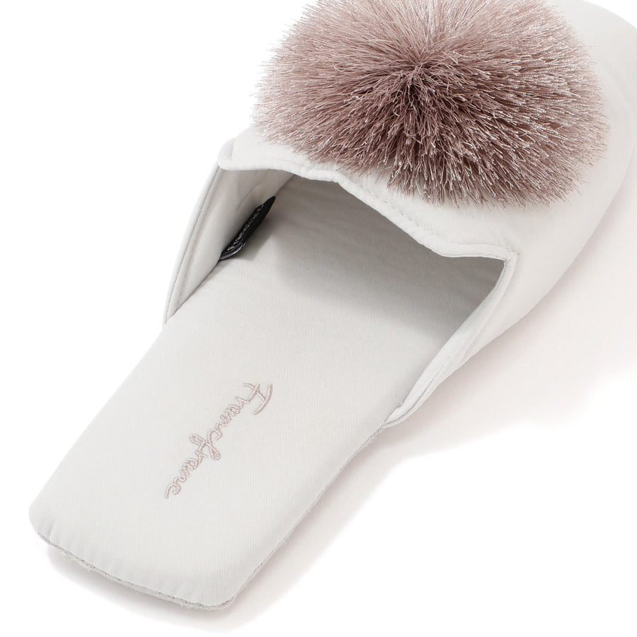 ラウンドタッセル ルームシューズ ライトグレー