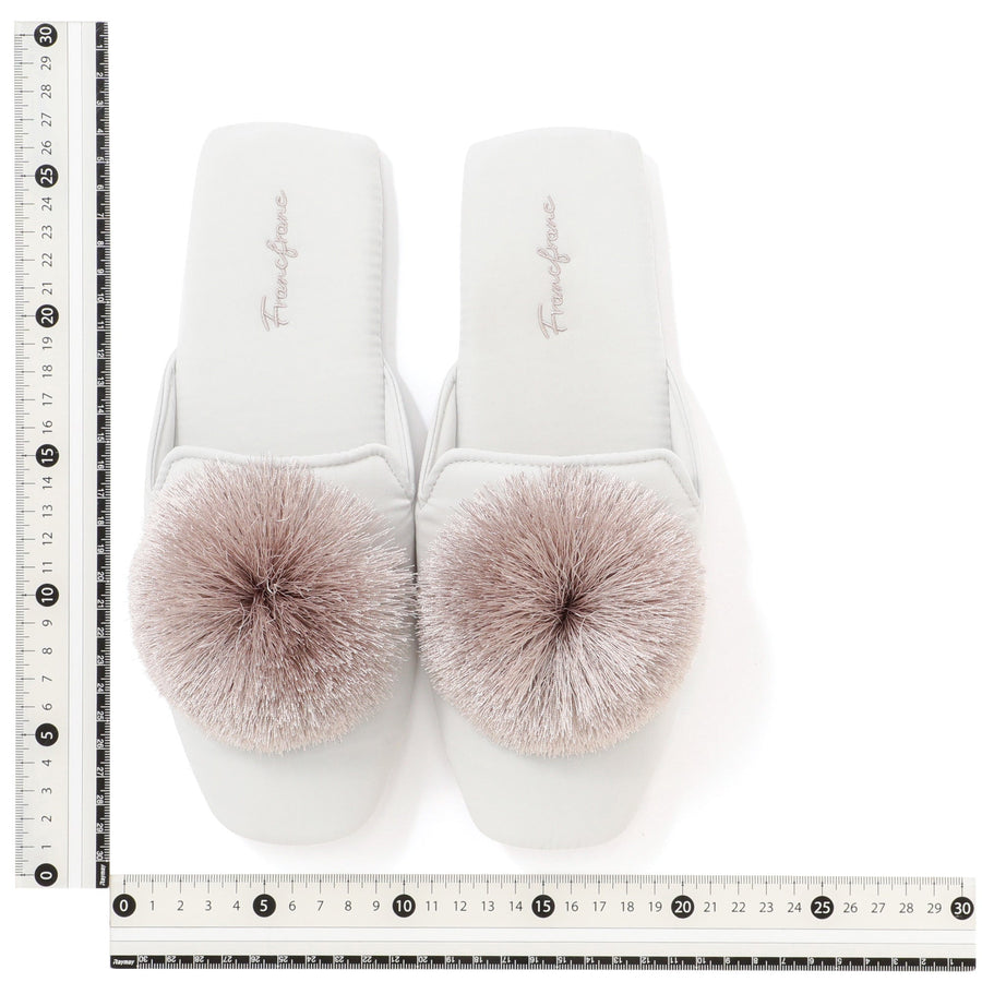 ラウンドタッセル ルームシューズ ライトグレー