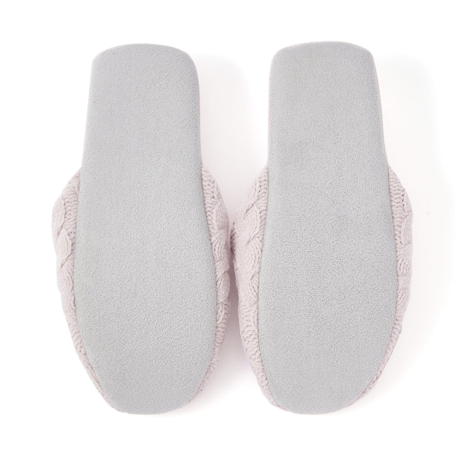 ケーブルニット ルームシューズ ライトピンク