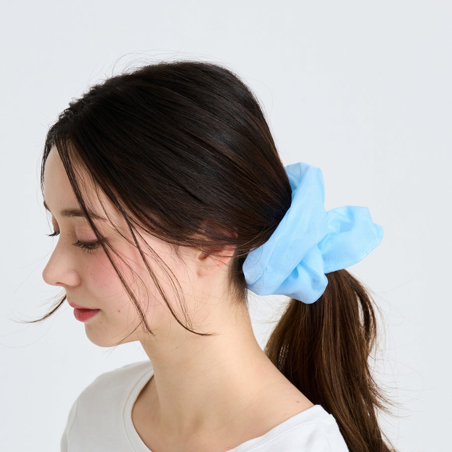 オーガンジー ビッグシュシュ ブルー【2025年春夏モデル】