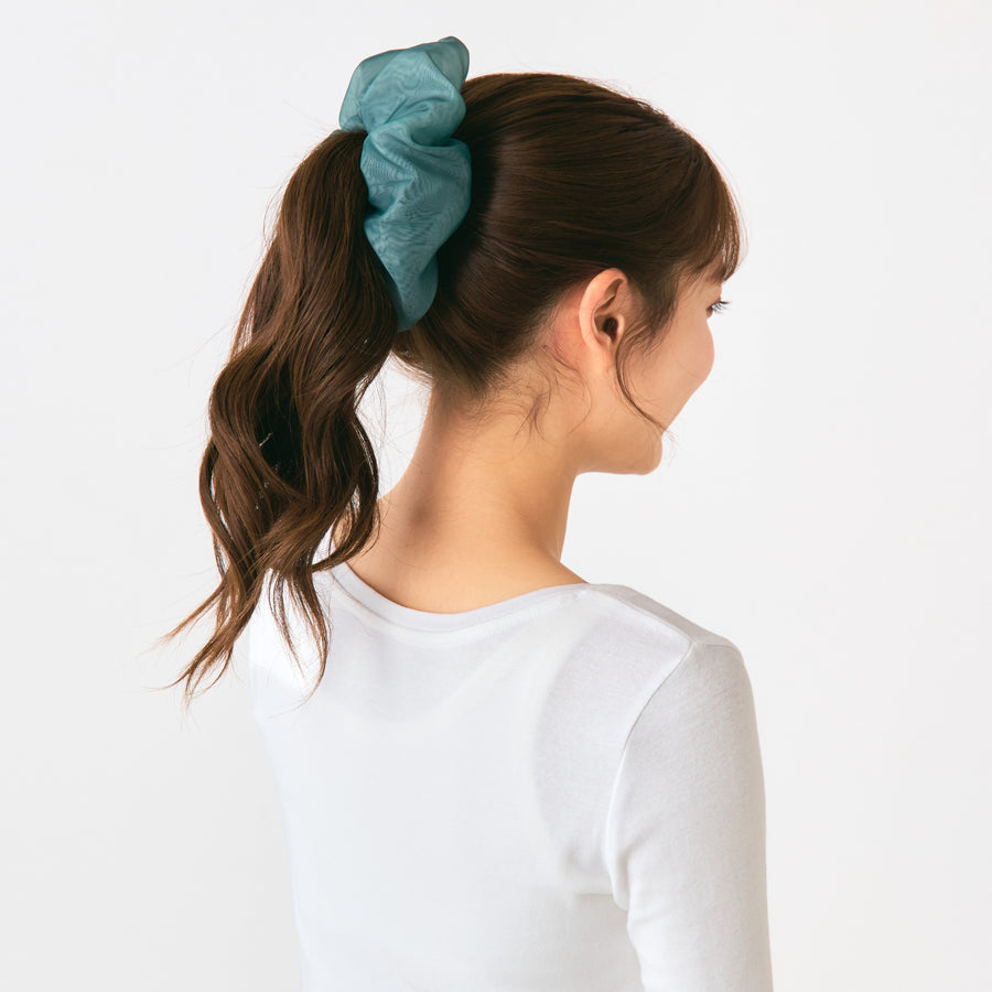 オーガンジー ビッグシュシュ グリーン