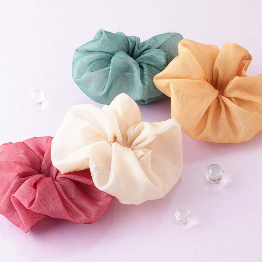 オーガンジー ビッグシュシュ グリーン