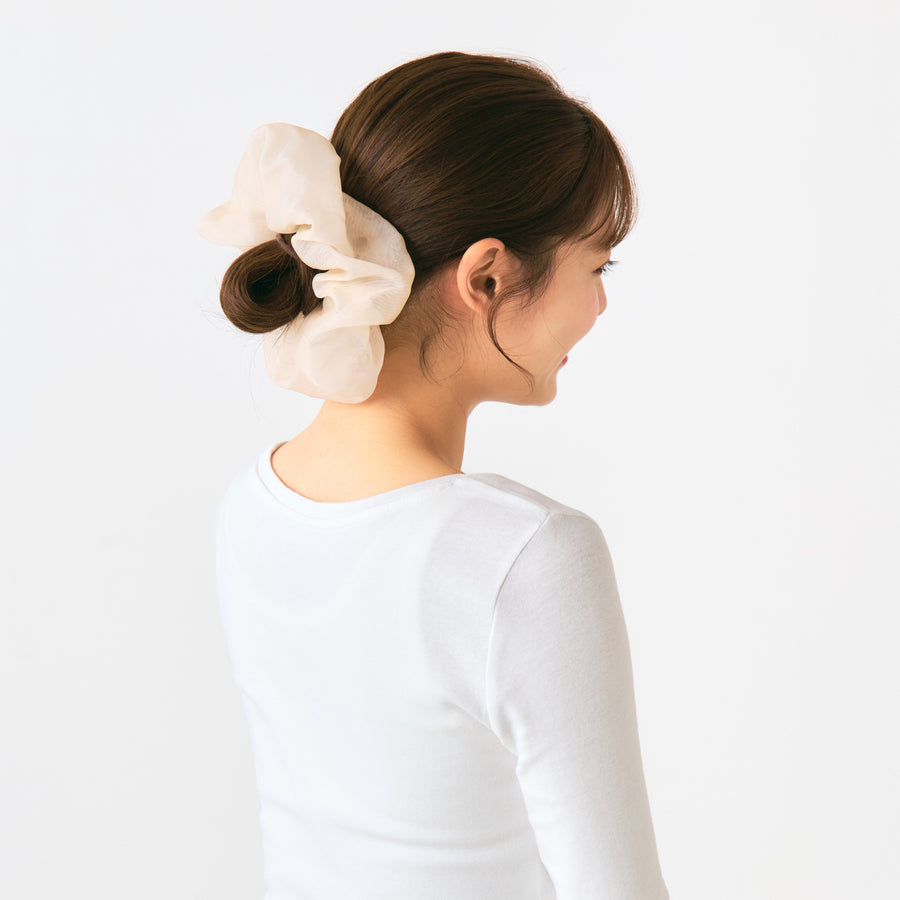 オーガンジー ビッグシュシュ アイボリー