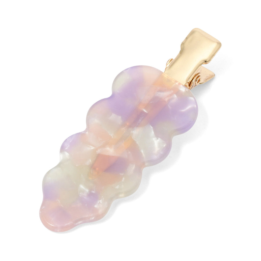 前髪クリップ ウェーブ ライトパープル