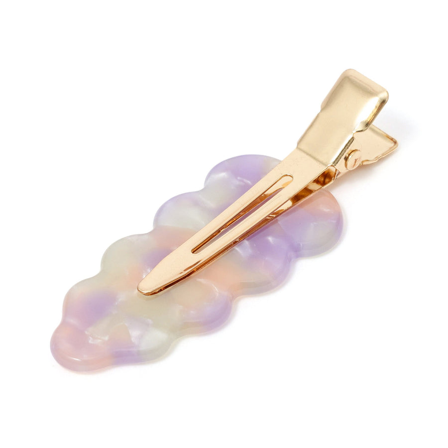 前髪クリップ ウェーブ ライトパープル