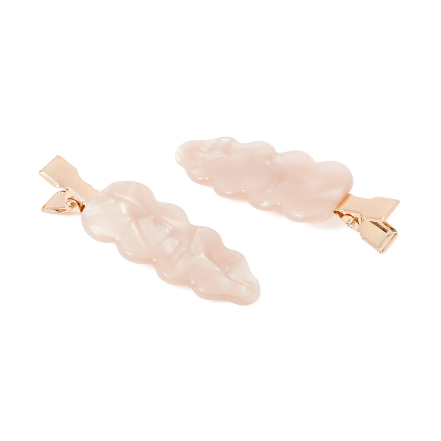 前髪クリップ ウェーブ アイボリー